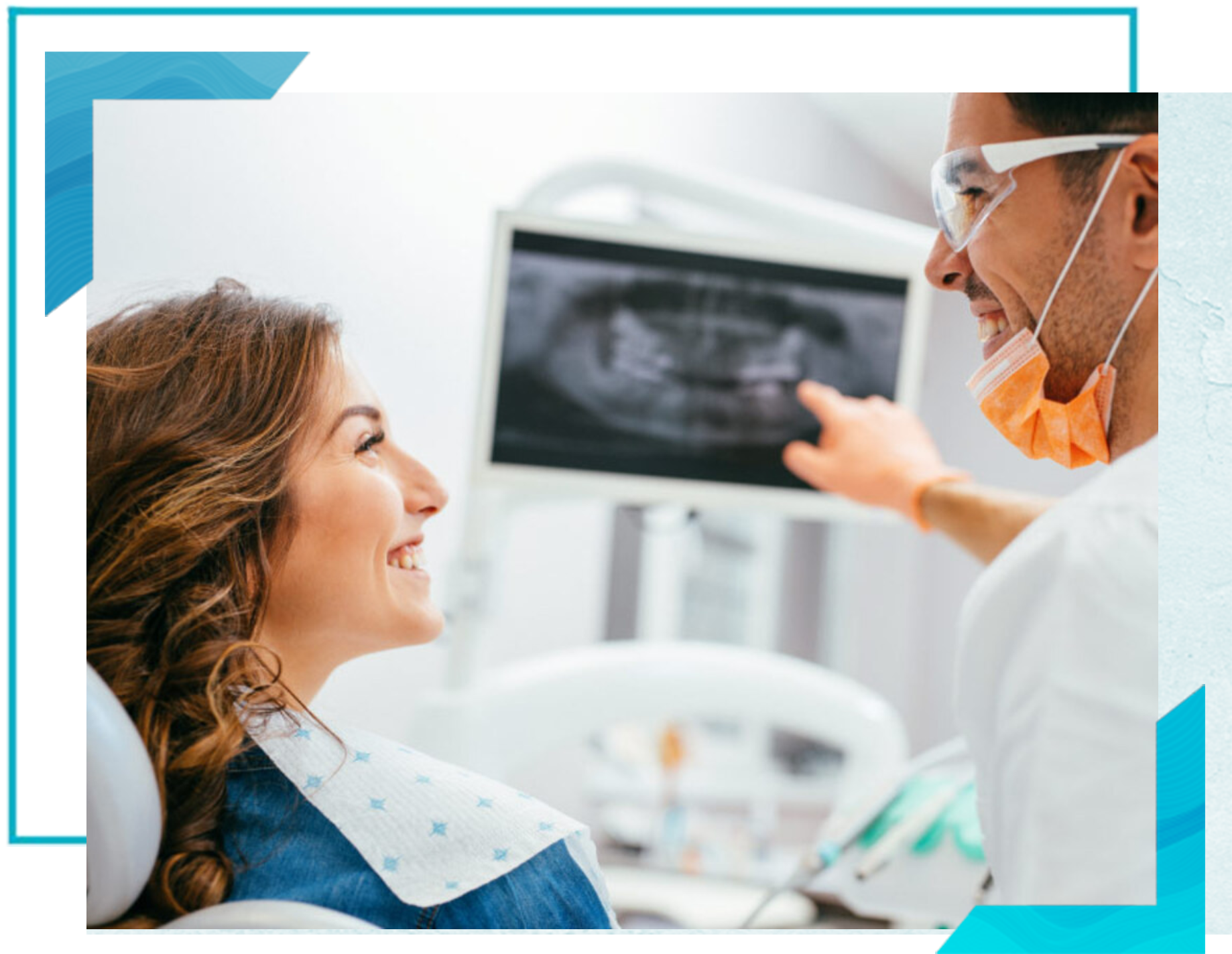 dentist showing patient x ray canadian dental care plan near you